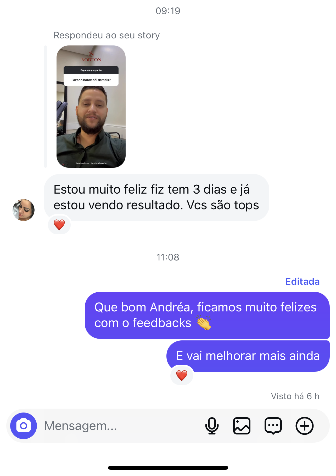 Depoimento da paciente Andréa